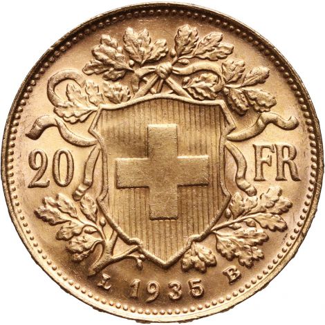 20 franków szwajcarskich 1935