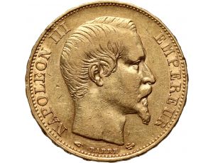 Złota moneta 20 franków francuskich Napoleon III