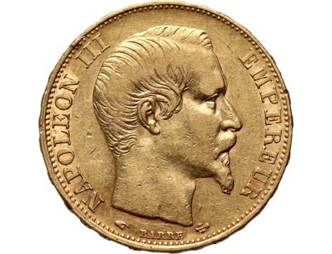 Złota moneta 20 franków francuskich Napoleon III