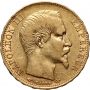Złota moneta 20 franków francuskich Napoleon III