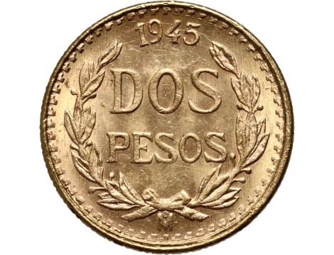Złota moneta 2 pesos meksykańskie