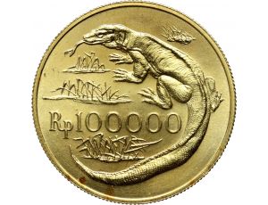 1187. Indonezja, 100000 Rupii 1974, Waran z Komodo - rzadkie