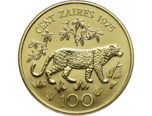 1190. Zair (Kongo), 100 zairów 1975, Leopard - rzadkie