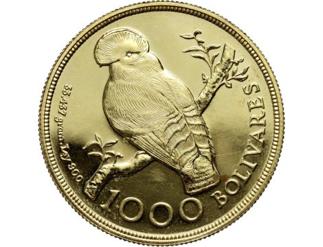 1191. Wenezuela, 1000 boliwarów 1975, Skalikurek gujański - rzadkie
