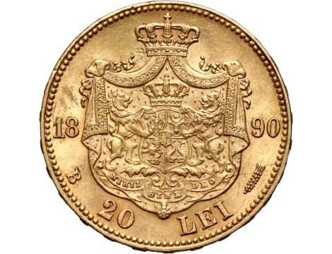 1196. Rumunia, Karol I, 20 lei 1890 B, Bukareszt - 2
