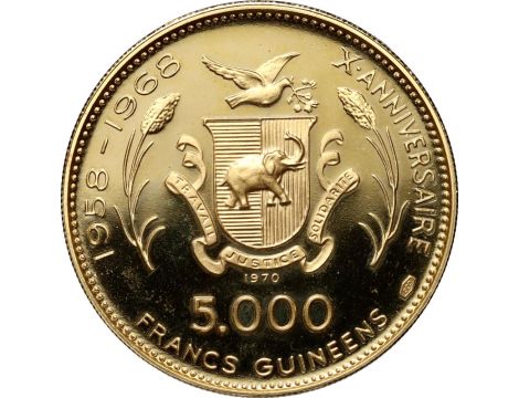 1234. Gwinea, 5000 franków 1970, Teje - 2
