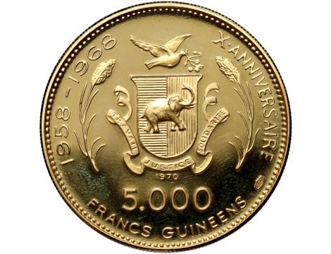 1236. Gwinea, 5000 franków 1970, Ramzes III - 2