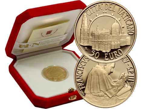 1349. Watykan, Franciszek, 50 euro 2015, Bazylika Matki Bożej w Pompejach