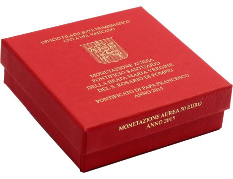 1349. Watykan, Franciszek, 50 euro 2015, Bazylika Matki Bożej w Pompejach - 5