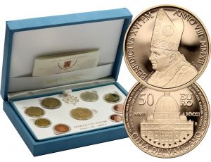 1568. Watykan, Benedykt XVI, zestaw 9 monet euro 2012, stempel lustrzany