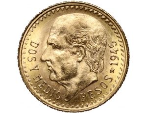 Złota moneta 2,5 peso meksykańskiego