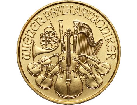 Złota moneta Wiedeński Filharmonik 1/10 uncji - 2