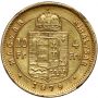 1710. Węgry, Franciszek Józef I, 10 franków = 4 forinty 1879 KB, Kremnica - rzadszy rocznik - 3