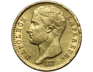 1740. Francja, Napoleon I, 20 franków 1807 A, Paryż, bez wieńca