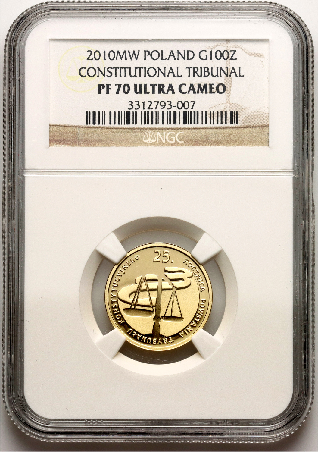 Polska, 100 złotych 2010, 25-lecie Trybunału Konstytucyjnego