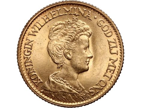 Złota moneta 10 guldenów holenderskich - Wilhelmina (1911-1917)