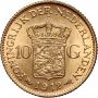 Złota moneta 10 guldenów holenderskich - Wilhelmina (1911-1917) - 3