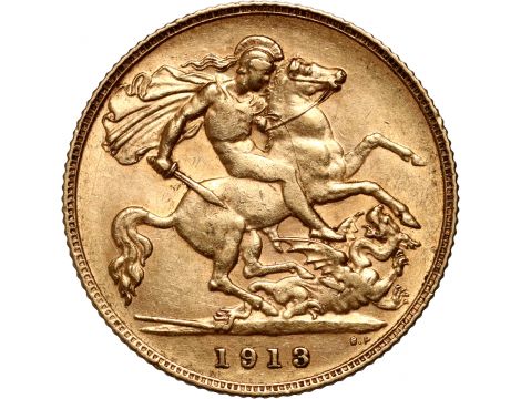 Złota moneta 1/2 Suwerena Brytyjskiego Jerzy V - 2