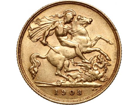 Złota moneta 1/2 Suwerena Brytyjskiego Edward VII - 2