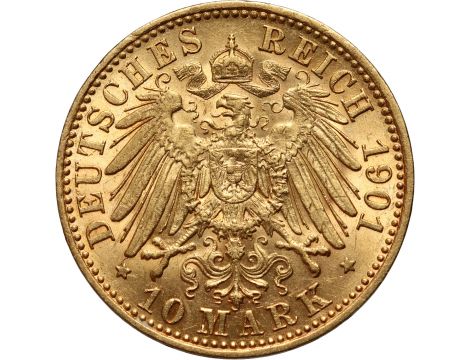 Złota moneta 10 marek niemieckich Wilhelm II - 2