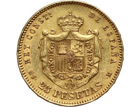 2302. Hiszpania, Alfons XII, 25 peset 1881 - 2