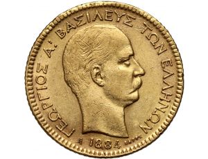 2335. Grecja, Jerzy I, 20 drachm 1884 A, Paryż