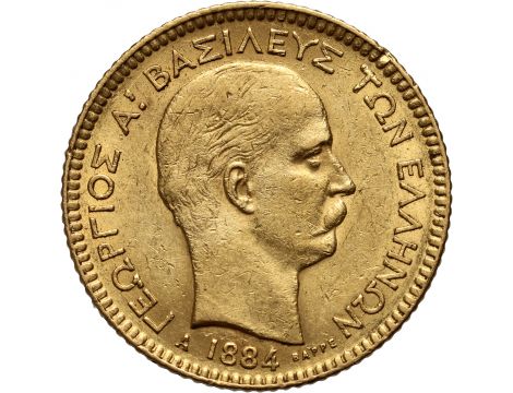 2338. Grecja, Jerzy I, 20 drachm 1884 A, Paryż