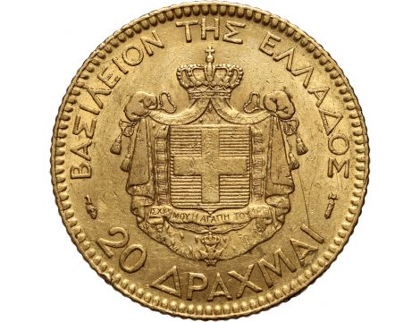 2338. Grecja, Jerzy I, 20 drachm 1884 A, Paryż - 2