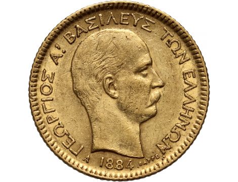 2339. Grecja, Jerzy I, 20 drachm 1884 A, Paryż