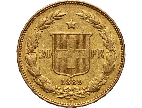 2516. Szwajcaria, 20 franków 1889, Libertas - 2