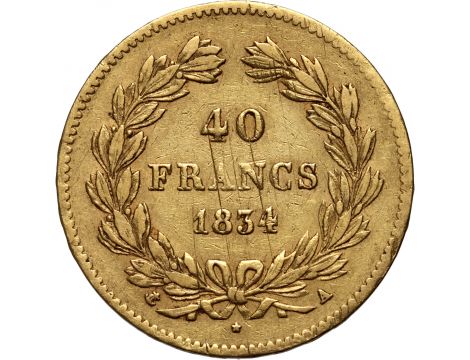 2603. Francja, Ludwik Filip I, 40 franków 1834 A, Paryż - 2