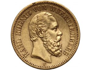 2605. Niemcy, Wirtembergia, Karol I, 20 marek 1873 F, Stuttgart