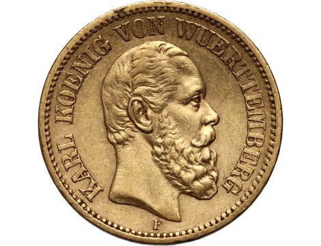 2605. Niemcy, Wirtembergia, Karol I, 20 marek 1873 F, Stuttgart