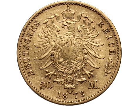 2605. Niemcy, Wirtembergia, Karol I, 20 marek 1873 F, Stuttgart - 2