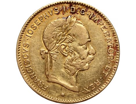 2728. Austria, Franciszek Józef I, 4 floreny = 10 franków 1872 - rzadki rocznik