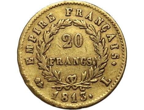 2893. Francja, Napoleon I, 20 franków 1813 L, Bayonne - 2