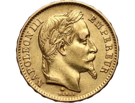 2983. Francja, Napoleon III, 20 franków 1868 A, Paryż, Wieniec