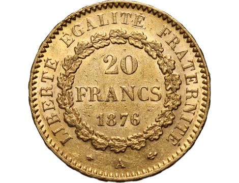 2992. Francja, 20 franków 1876, Anioł - 2