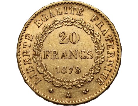 2997. Francja, 20 franków 1878, Anioł - 2