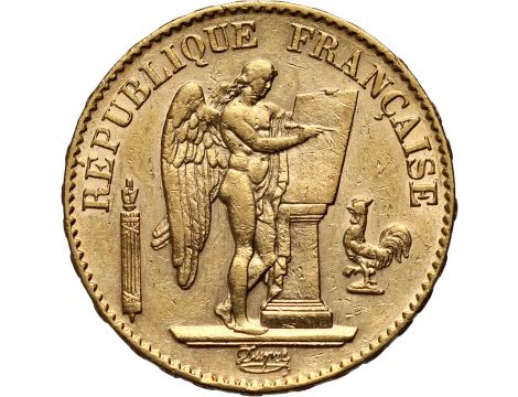 2999. Francja, 20 franków 1874, Anioł