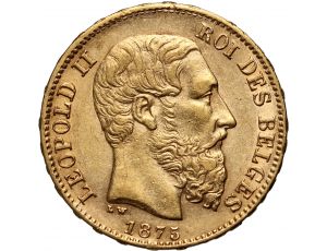 3004. Belgia, Leopold II, 20 franków 1875