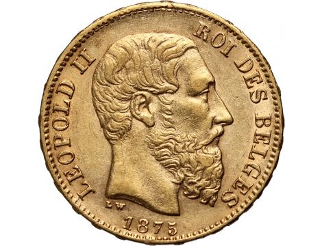 3004. Belgia, Leopold II, 20 franków 1875