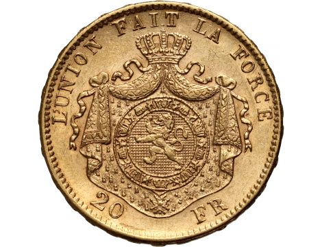 3004. Belgia, Leopold II, 20 franków 1875 - 2