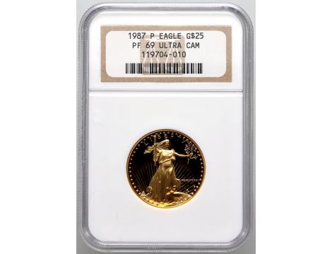 3052. USA, 25 dolarów 1987, Amerykański Orzeł, 1/2 uncji, NGC PF69