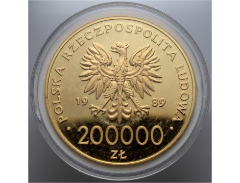 3179. Polska, 200000 złotych 1989, Jan Paweł II, Kratka - 4