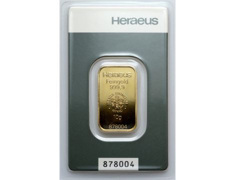 Sztabka złota 10 g Heraeus