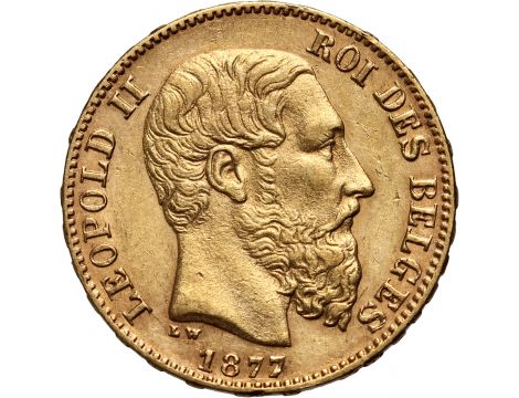 3274. Belgia, Leopold II, 20 franków 1877