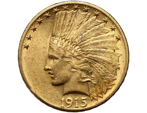 3340. USA, 10 dolarów 1915, Filadelfia, Indianin
