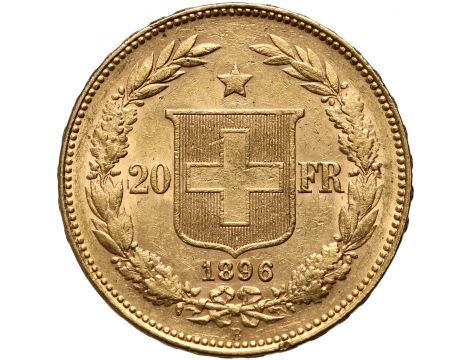 3348. Szwajcaria, 20 franków 1896, Libertas - 2