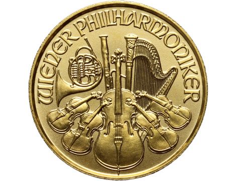 Złota moneta Wiedeński Filharmonik 1/25 uncji - 2